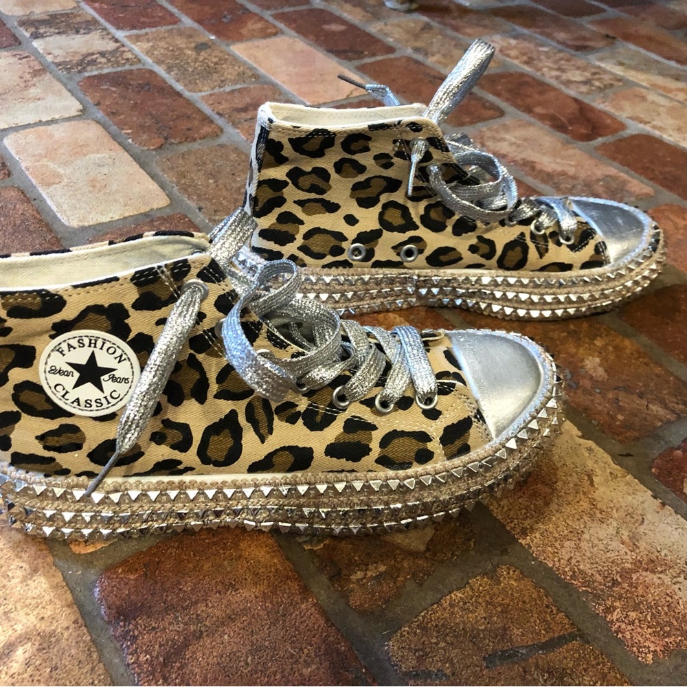 Leopard high top sneakers